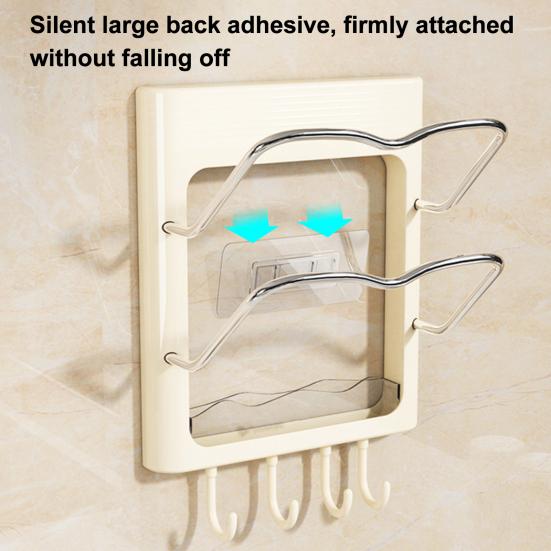 Storage Rack with Drip Tray for Pot Lids Cutting Boards Wall-mounted No Drilling Required Strong Adhesive Rack for Kitchen Organize