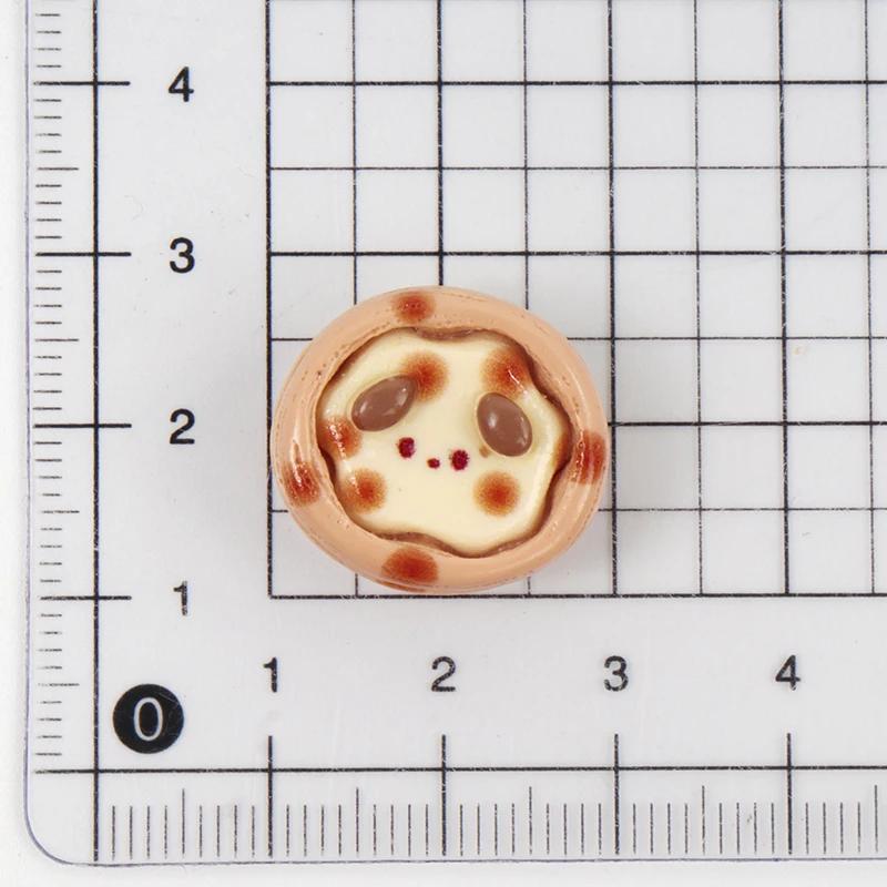 10/100PC Resin Egg Tart DIY 3D Fake Food Miniatures Figurine Craft Flatback Dollhouse Decoration Scrapbook Keychain Accessories