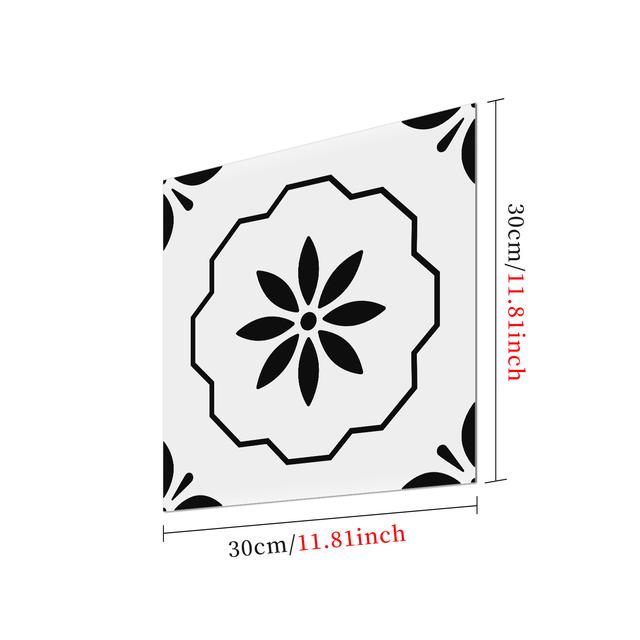1Pcs Floor Tile Decoration Stickers Portuguese Tile Style Home Self-Adhesive PVC Waterproof Frosted Thickened Non-Slip Floor Stickers 30X30cm