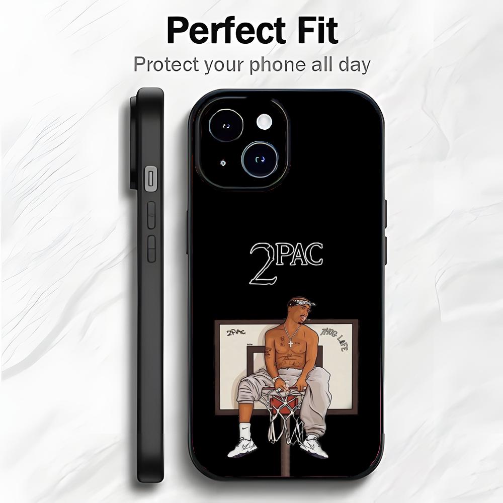 Rap Amerikanischer Sänger T-Tupac Shakur Handyhülle Handyhülle Weiche Verpackung Leicht Für iPhone17 16 15 14 13ProMax