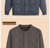 Men's Mid-Age & Elderly Knitted Cardigan: Warm, Thick Velvet Sweater Coat for Autumn/Winter