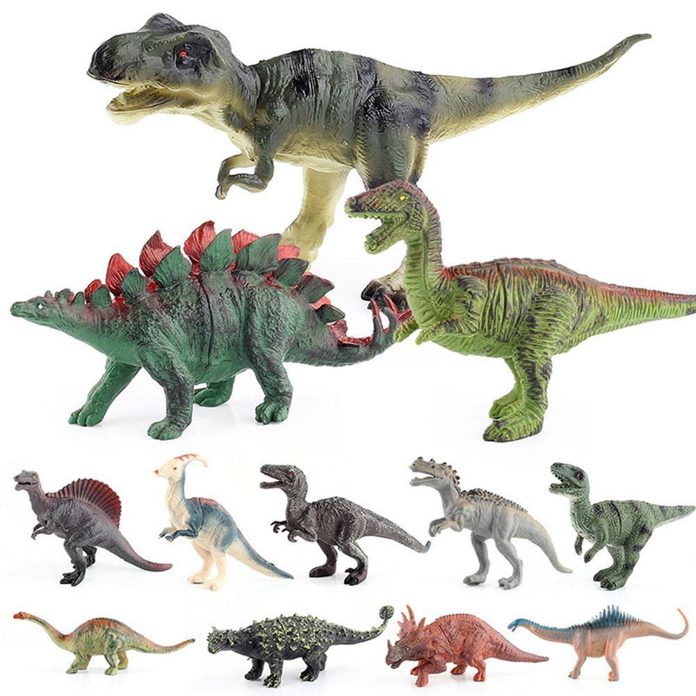 Dinosaur Model Toys Simulation Tynosaurus Rex Stegosaurus Triceratops Static Toy Model Dinosaur World Models Set For Child Gift