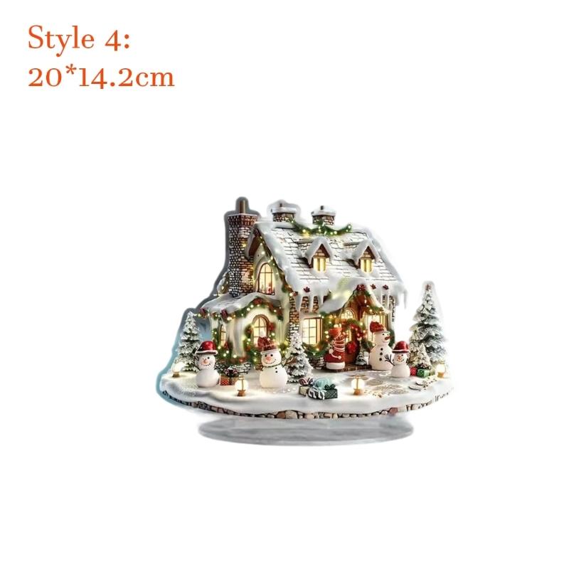 Clear Santa And Festival Tree Acrylic Hanging Craft Durable Efficient Christmas Decors Perfect For Indoors Outdoor Christmas Displays