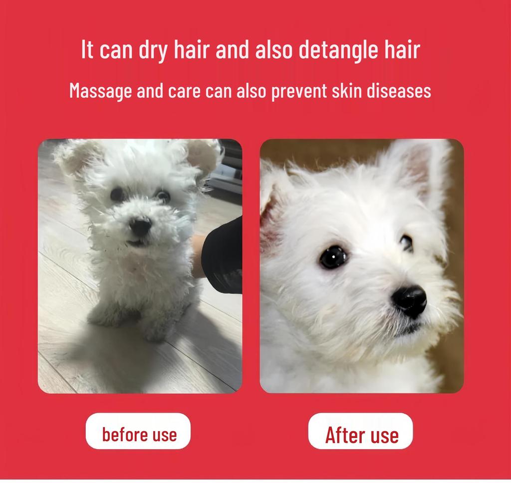 Pet Grooming Blower with Comb for Fluffing, Styling, and Easy Hair Removal