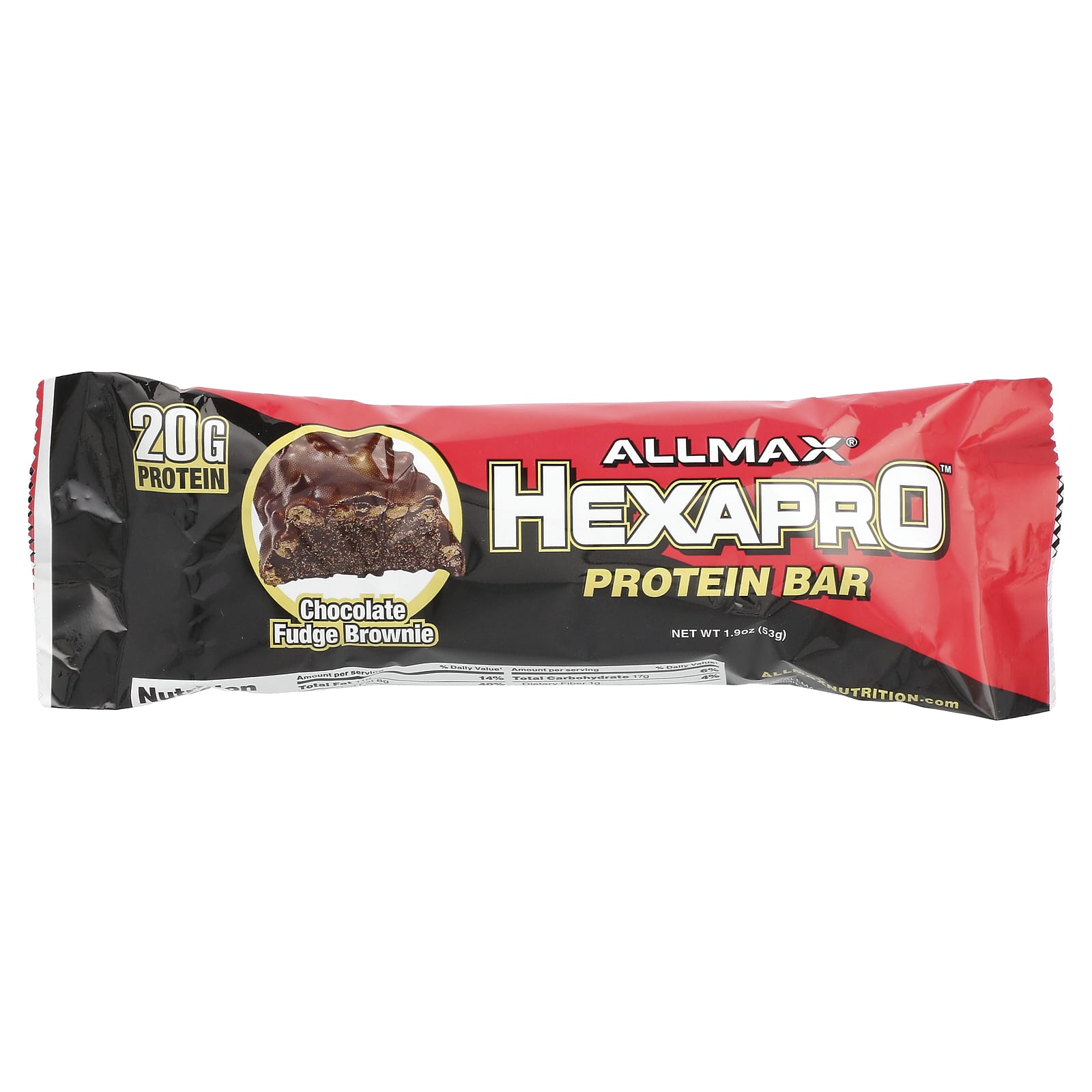 

ALLMAX, Hexapro™, protein bar, chocolate fudge brownie, 53 g (1.9 oz)