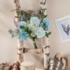 WillingYou Artificial Flowers Room Interior Bouquet Dried Flower Style Wedding Party After Party Photo Shoot Day Gift Natural Feeling Large Blue White