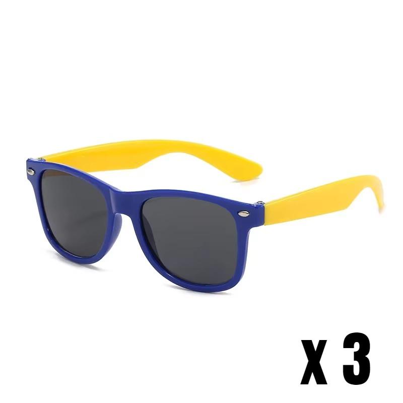 3PCS/Pack Boys Girls Contrasting Colors Square Sunglasses Eyewear Kids Summer Beach Outdoor UV Protection Sun Shades Eyeglasses