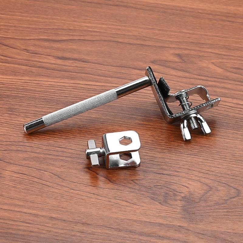 Drum Hoop Mounted Cowbell Holder Clip Metal Cowbell Clamp Percussion Drum Accessory Adjust a Cowbell Up or Down