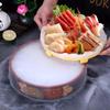 Japanese Sushi Bucket Sashimi Raw Fish Seafood Dish Cuisine Fruit Dish Restaurant Serving Plate Round Tray Salmon Ice Plate