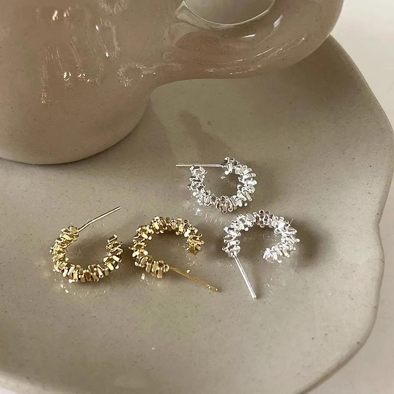 LATS New Fashion Trend Unique Design Elegant Exquisite Irregular C Shape Earrings Female Zircon Party Premium Gift Wholesale