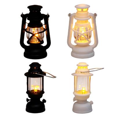 12Pcs Retro Oil Lamp Photo Props Antique Table Lamp Battery Powered Old-Fashioned Kerosene Lamp for Halloween Decor