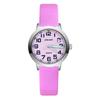 Kids' Educational Quartz Watch with Colorful Face, Luminous Hands, and Leather Strap