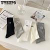 5pcs White Bow Socks Women Ballet Style Mid-calf Socks Summer Thin Stockings Cotton Stacked Socks
