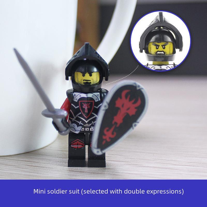 LOJO AX9804 Red Dragon Knight Medieval Building Blocks Minifigures Set