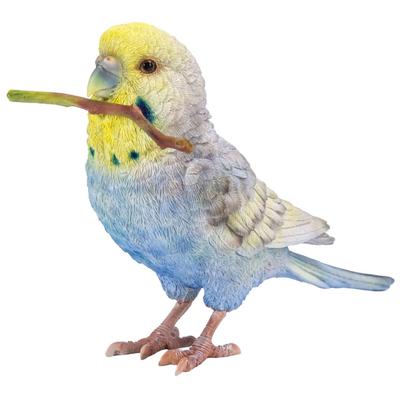 Ubia Budgerigar Holding a Branch Clip X X 10 Animal Garden Cute Blue-Purple (Small) Holder, 14.2 4.2 Cm, Figurine, Ornament, Decor, Realistic, Bird,