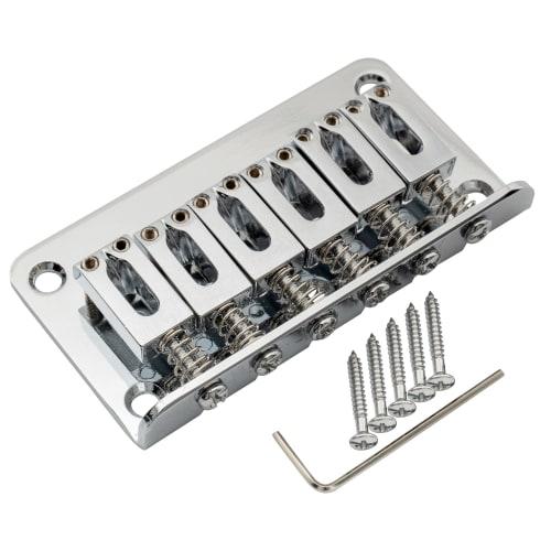 Musiclily 10.5mm String Spacing Hardtail Bridge for Fender Stratocaster/Telecaster 6-String Electric Guitars, Chrome