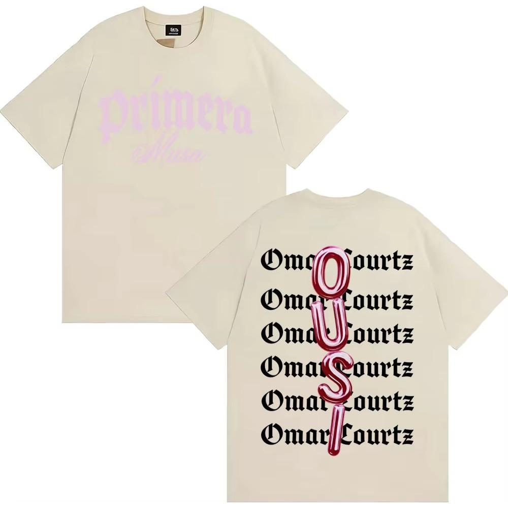 Omar Courtz Primera Musa Album Print T-Shirt Herren Damen Kleidung Vintage Kurzarm T-Shirts Lässig Bequem Baumwoll-T-Shirts