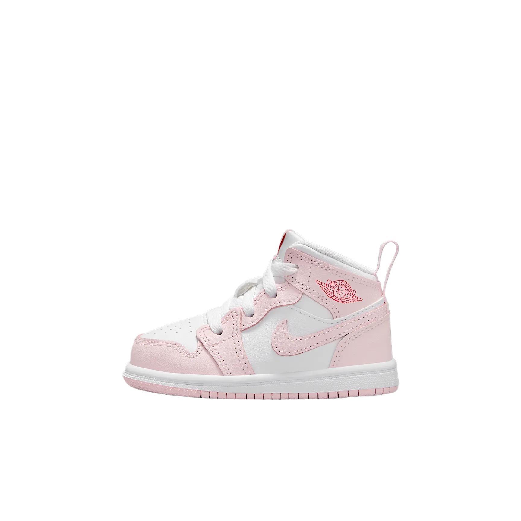 (TD) Air Jordan 1 Mid  Pink Foam Fire Red White  Baby DQ8425-608 EU 23.5