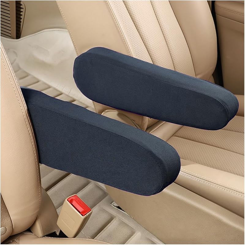 AUCELI 2 Pcs Car Front Seat Armrest Covers, Cloth Fabric Armrest Protectors, Direct Replacement Center Console Lid Armrest Cover Skin, Universal
