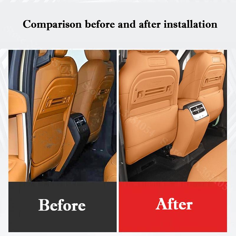 For Chery iCar V27 iCaur V27 Leather Car Seat Back Kick Protector Mat Rear Armrest Anti Kick Protective Pad Auto Accessories
