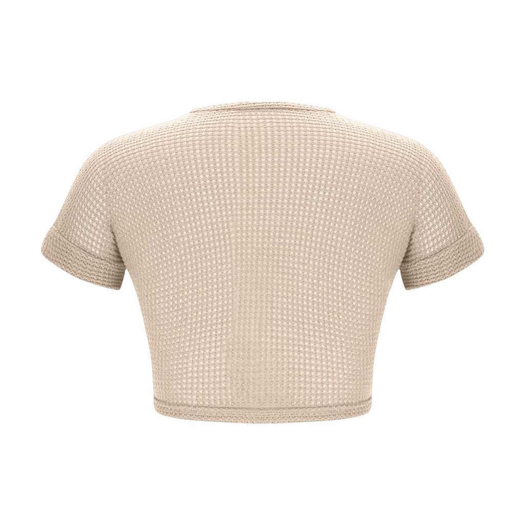 Women's Casual Fashion  Round Neck Short Sleeve T-shirt Top