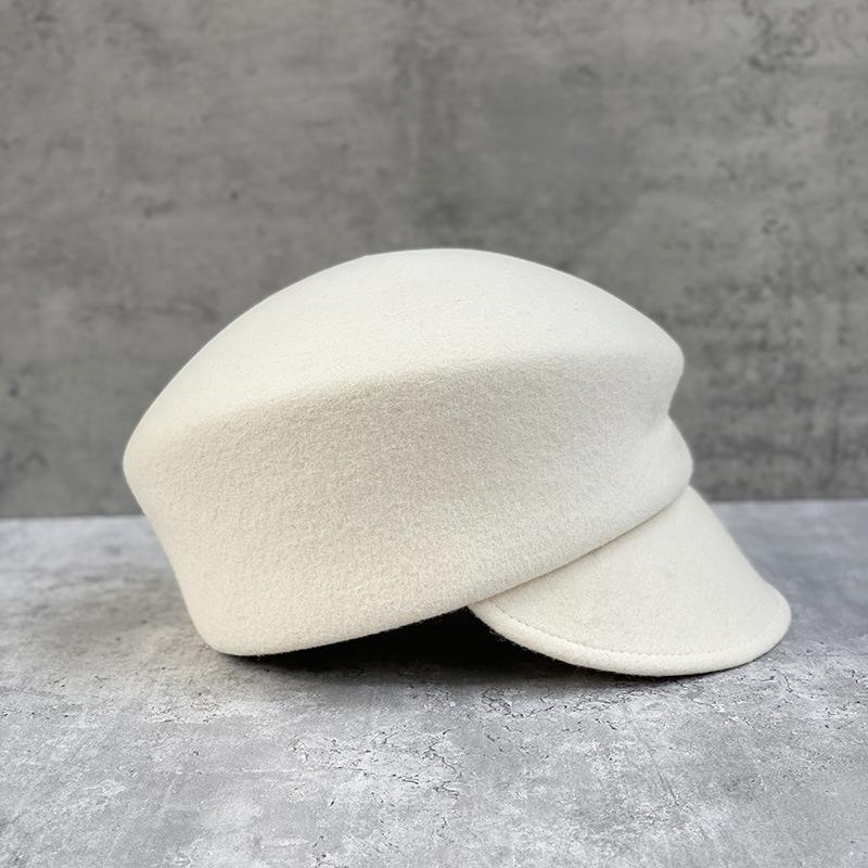 Japanese Yuanfeng Short Brim Woolen Equestrian Hat Peaked Hat Children Felt Hat Solid Color Newsboy Hat Knight Hat