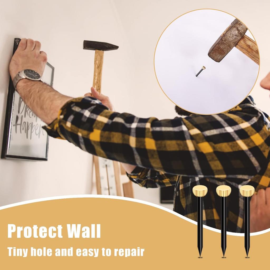 Verbessertes Bilderrahmennägel 50er-Pack Vielseitige Halbrundkopfnägel Bilderrahmenreißzwecke Geeignet für verschiedene Oberflächen