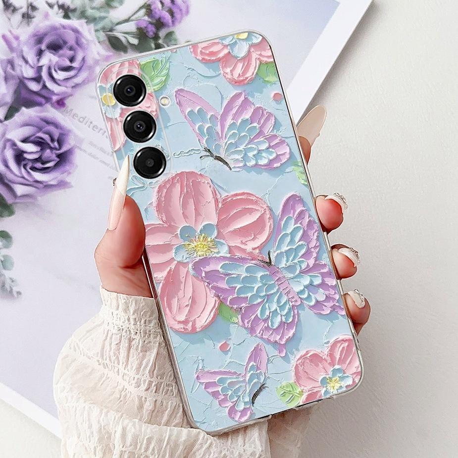 For Samsung Galaxy A17 5G Case SM-A176B New Cat Butterfly Painted Cover Soft Slim Phone Case For Samsung A17 A 17 5G Fundas Bags
