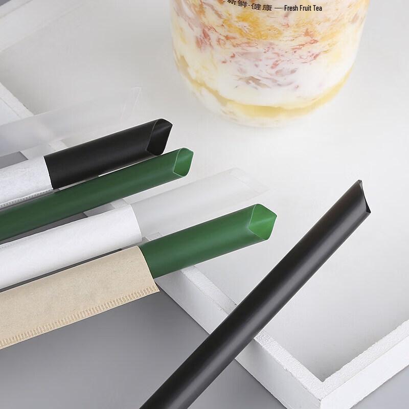 Disposable Pointed Drinking Straws for Boba Tea