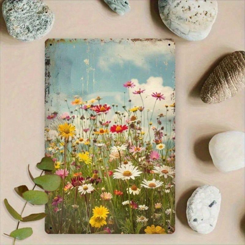 

Metal Wall Art Poster Quinton 8x12 Inch Retro Spring Flower Flat 2D Easter Home Decor