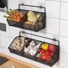 Kitchen Storage Shelf Wall Mounted Bathroom Organizer Basket No Drill Adhesive Mount Rack for Vegetable Fruit Drain Baskets