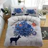 Forest Deer Duvet Cover&Pillowcases,Woodland Animal Print Bedding Set,Cozy Nature Bedroom Decor&Serene Gift for Nature Lovers