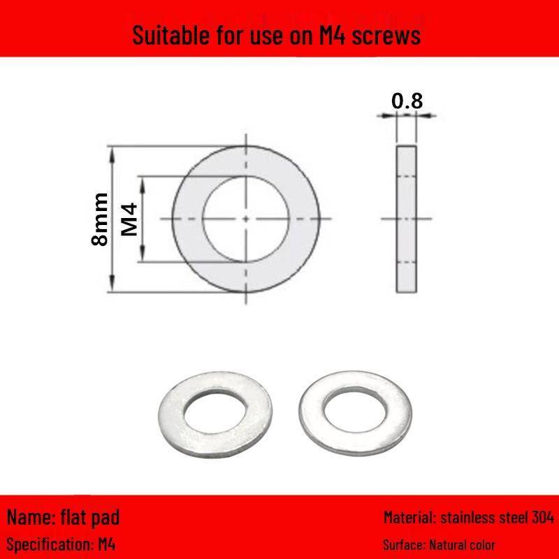 Podkładka dystansowa płaska ocynkowana/stal nierdzewna - Rozmiary: M3, M4, M5, M6, M8, M10, M12