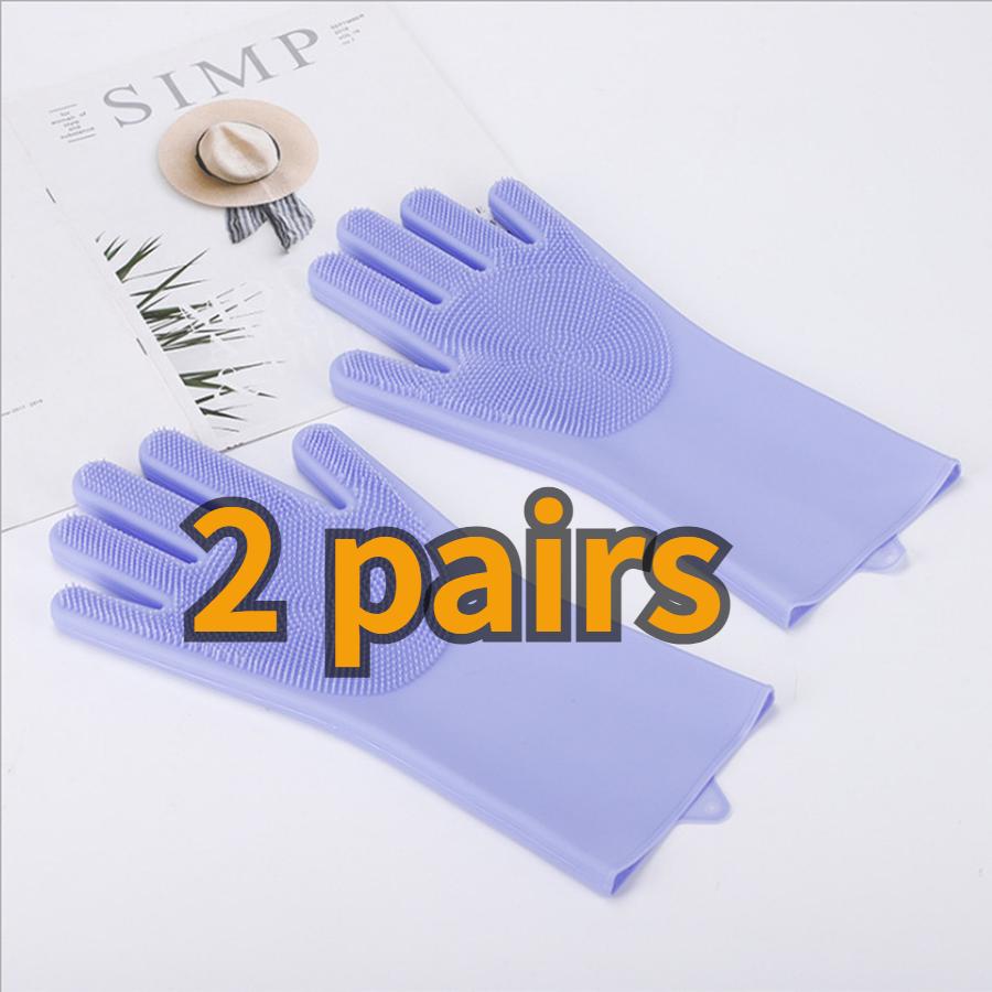 2 Stück Silikon Spülhandschuhe Magische Badehandschuhe für Zuhause Langlebige Verschleißfeste Wasserdichte Gummihandschuhe Hersteller