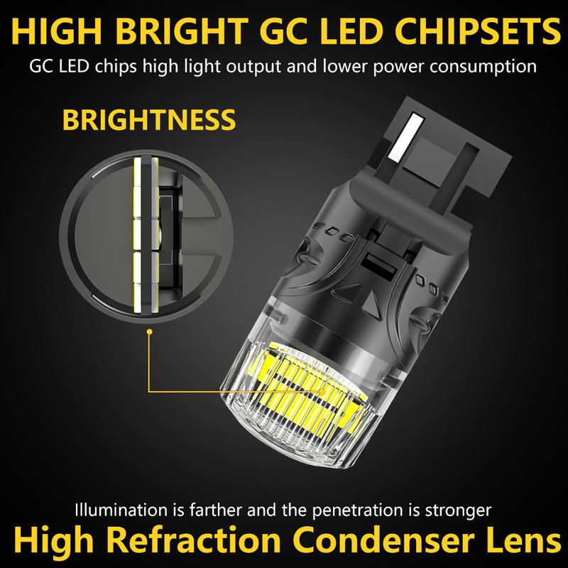 Katur 2x T20 7440 W21W Car Led Bulb Reverse Bulb Turn Signal Light 7440 w21w Replacement Bulb Super Bright 6000K White For Mazda