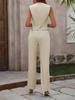 Oversized Padded Blazer Vest Set with Elastic Suit Pants for Women Summer Fashion