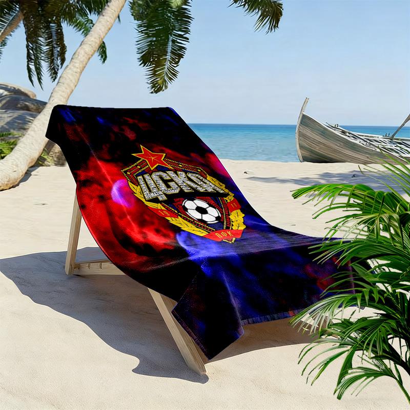 CSKA Moscow Logo Print Beach Towel, Large Soft Quick Dry Towel for Beach Camping Swimming