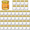 Potes de Mel Mini Redondos Transparentes de 1,5 oz para Lembrancinhas de Casamento, Chá de Bebê, 45ml Pequenos Potes de Vidro com Tampas Herméticas, Potes de Presente, Amostra