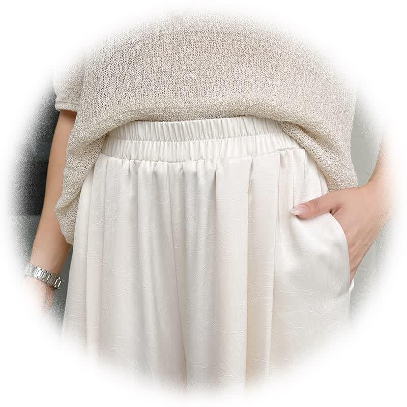Women's High-Waisted Straight-Leg Elastic Waist Casual Pants