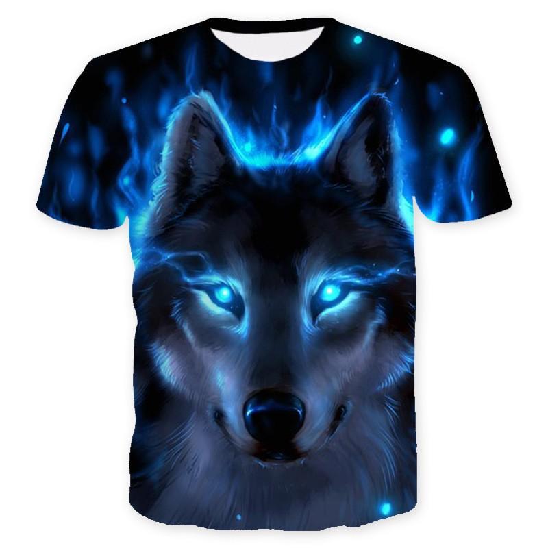 3D Digital Printed Animal Fox Print Men's Short Sleeved Casual Sports T-shirt