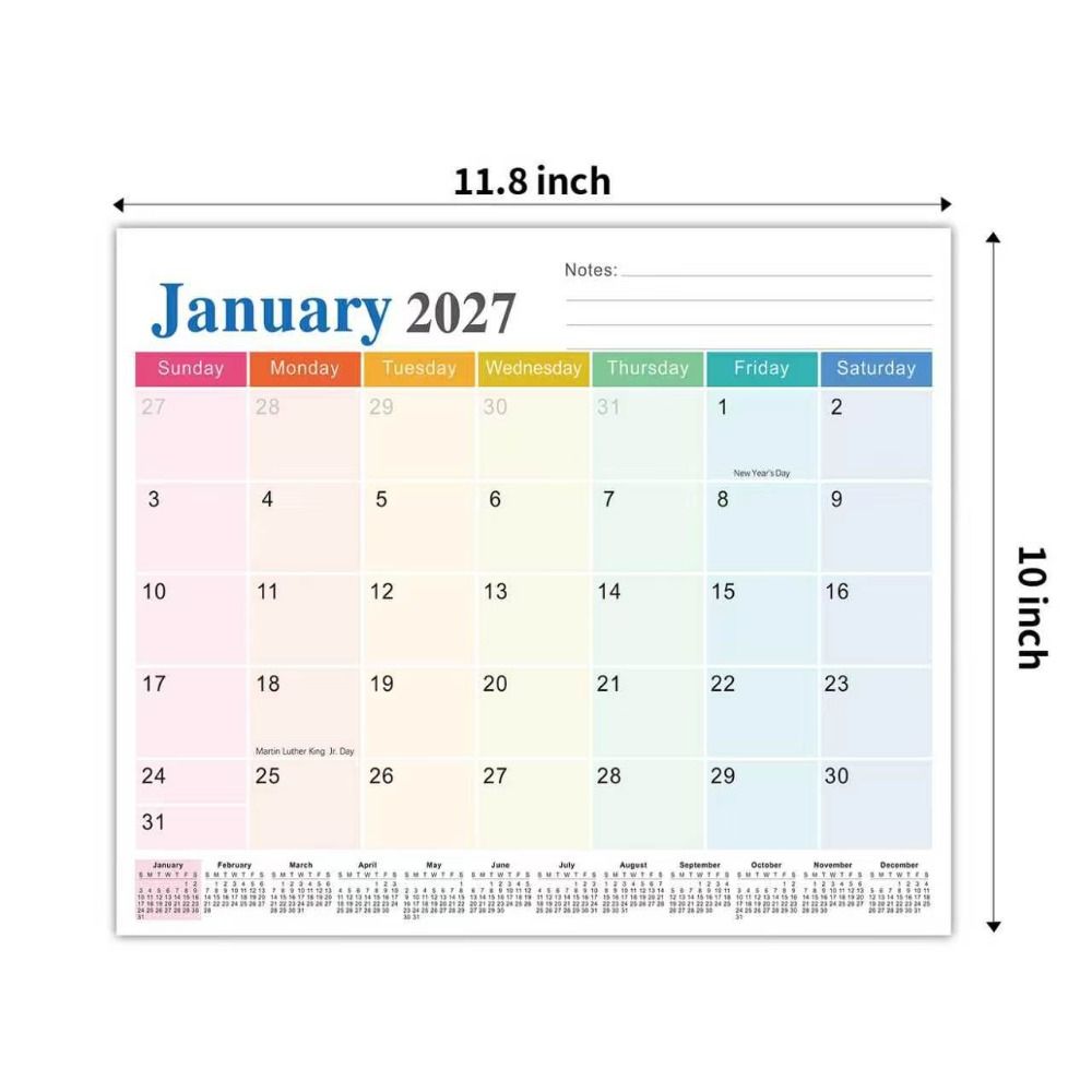 Magnetic Backing Magnetic Fridge Calendar Monthly Planner Eco-Friendly Paper Wall Planner Calendar Creative 2027 Calendar School