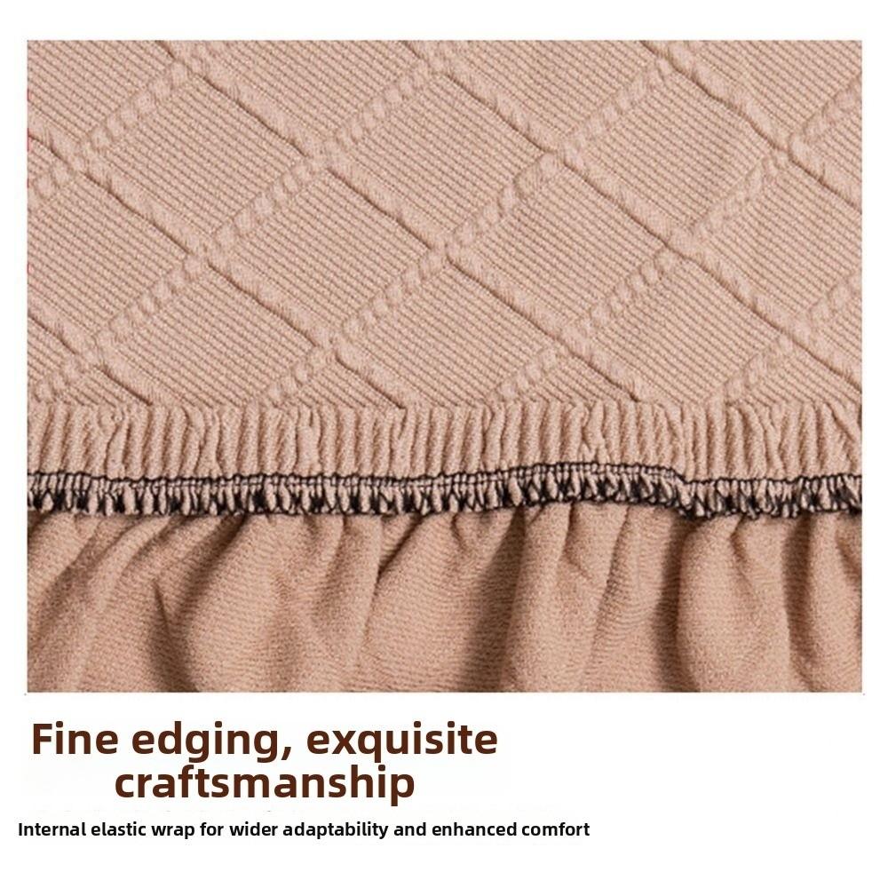 New Solid Color Jacquard Ottoman Cover Round Soft Square Stool Cover Elastic Footrest Slipcover Home Decor