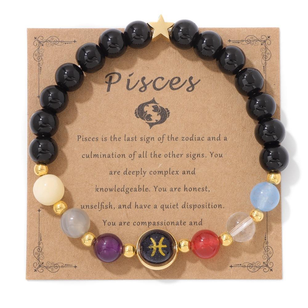 Zodiac Bracelet Bracelets Pisces Leo Virgo Colorful Stone African Beaded Bracelets Women Men Party Style Jewelry Gifts Bracelets