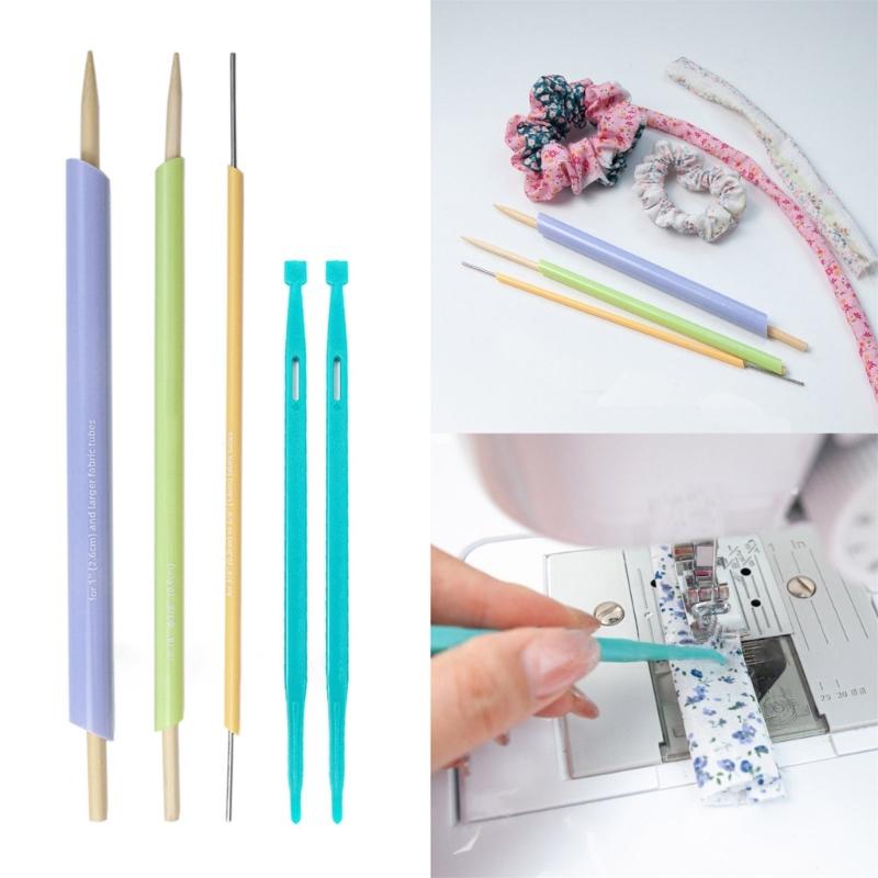Stoffschlauchwender-Set Schnelle Stoffschlauchwender Kordeldurchzieher, Nahttrenner, Nähfingerhut Fingerschutz