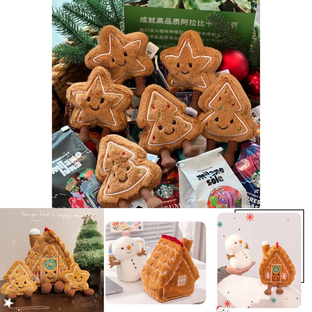 Plush Christmas Doll Gingerbread House Star Cookie Christmas Cookie Tree Gift For Kids