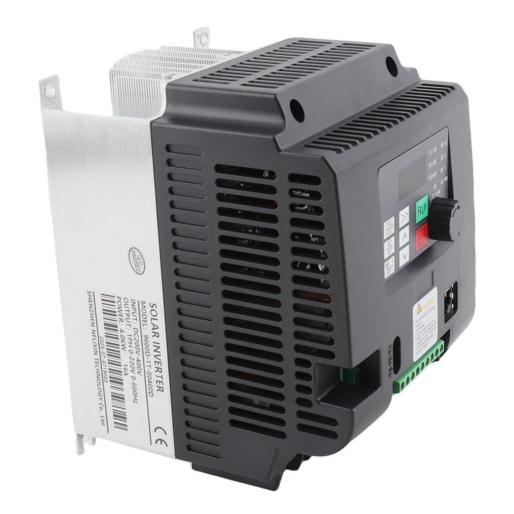 Solar Inverter 4KW Variable Frequency Drive Photovoltaic Pump Speed Controller Input DC200‑400V Output 1PH 0‑220VAC