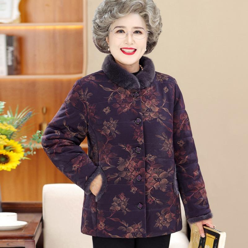 New old man wife padded jacket mother padded jacket thickened grandma jacket women's winter down padded jacket