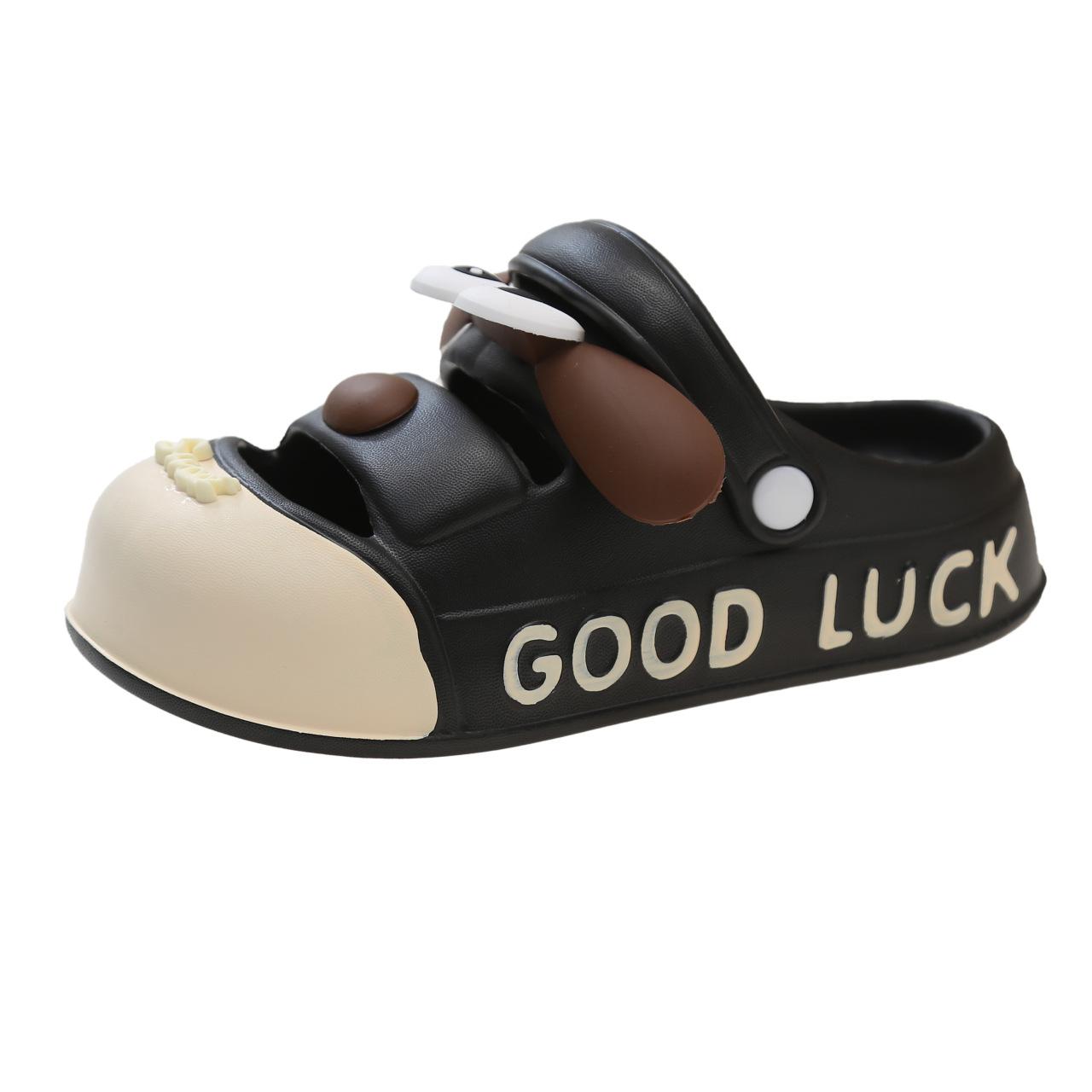 

Платформенные тапочки женские новая мода повседневные мультяшные дезодорирующие супермягкие и удобные 40-41 чёрный