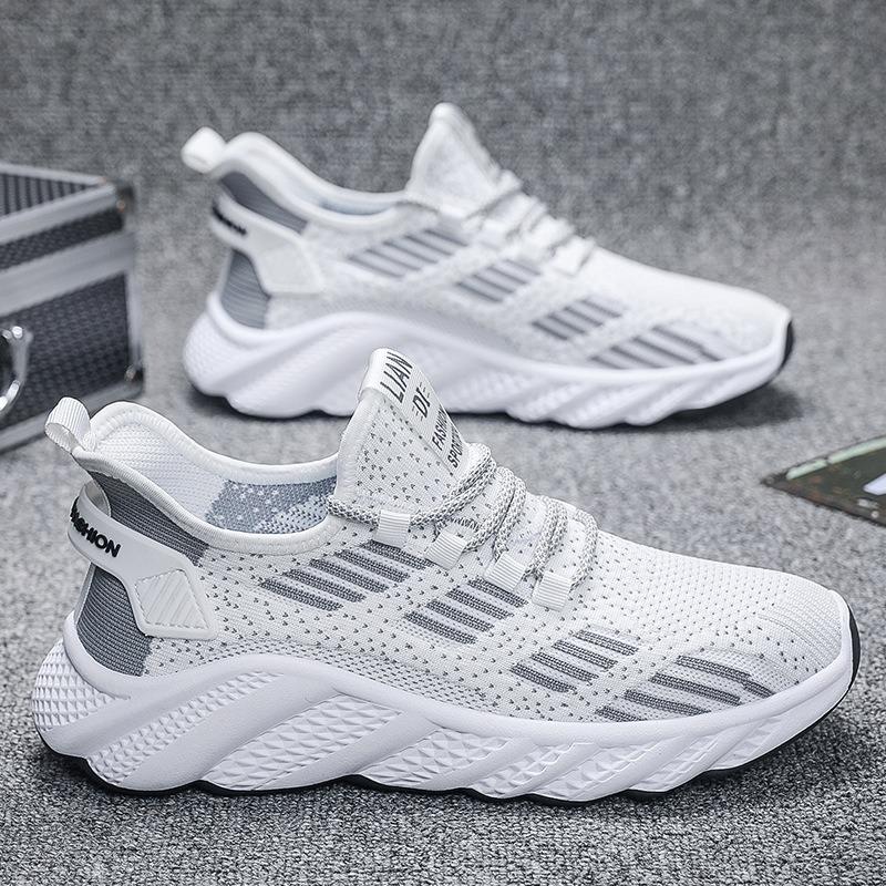 Shoes Men's Shoes Summer Breathable Thin Mesh Fly-woven Sneakers Men's Lightweight Soft Sole Running Casual