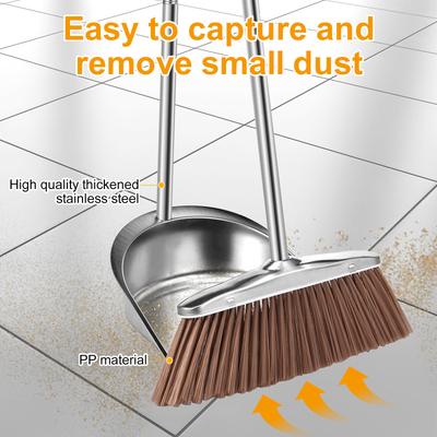 Brooms and Dustpans Set Cleaning Tools Sweeper Wiper for Floors Home Accessories Stainless Steel Dustpan Combo Sweeper Dustpan